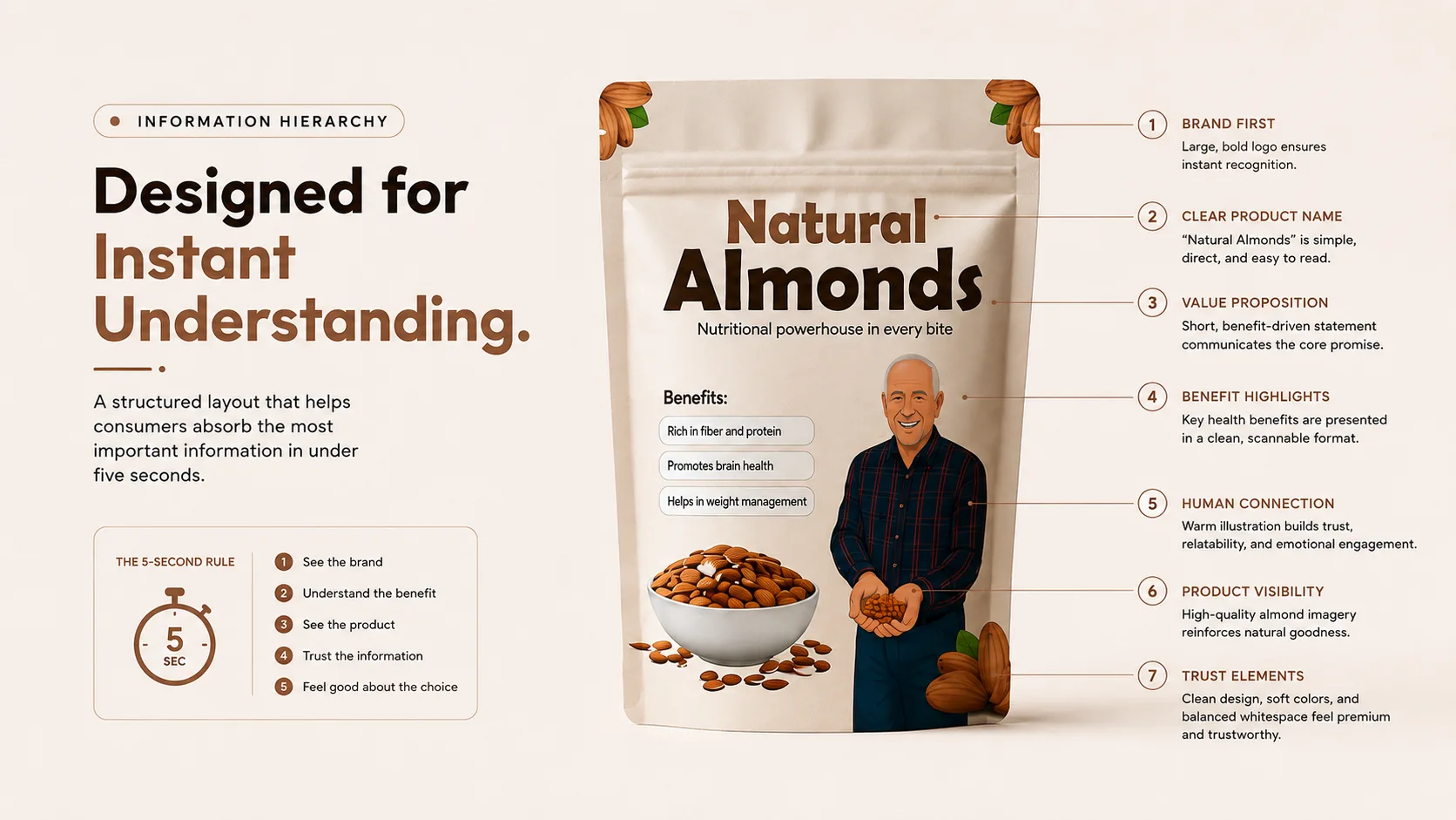 Natural Almond — Packaging Design packaging & visual design mockup 11 by Raghav Chopra